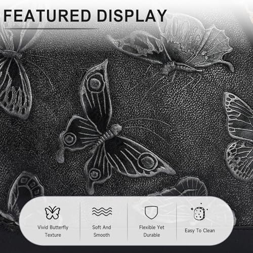 KITEVIUN Crossbody Bags for Women Trendy, Vegan Leather Medium Butterfly Hobo Purse, Women's Shoulder Handbags - color: 07-black