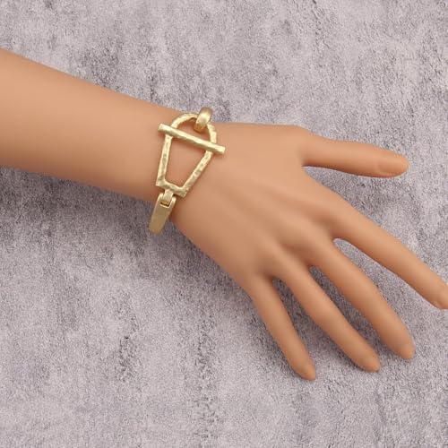 Gold Cuff Bracelet for Women Silver Beaded Bracelets Open Bangle Stackable Stretch Bead Bracelet Boho Jewelry Gifts for Wife Couple - style: Chunky Gold Bangle Bracelets