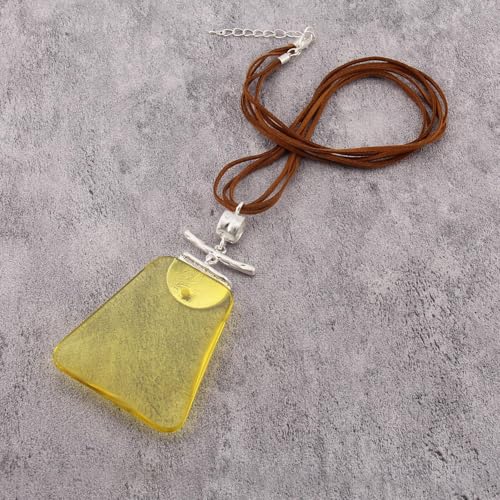 Leather Necklace for Women Large Pendant Hippie Choker Necklace Vintage Sweater Necklace Chunky Boho Necklaces for Women - style: Boho Pendant Necklace