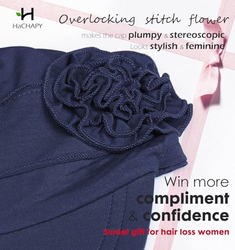 Hachapy Soft Newsboy Cap for Women Slip on Headwear Summer - color: Navy