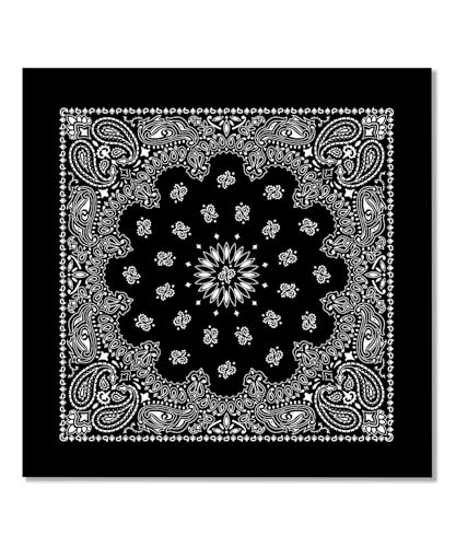 Bycc Bynn Large 27x27 Inch Bandana - 4 Pack 100% Cotton Bandanas for Men & Women - color: Black+red+white+navy