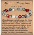 LPBeads Handmade Natural Gemstone Stretch Elastic Bracelet Healing Crystal Round Stone Beads Jewelry Gifts for Women Men - color: African Bloodstone, size: 6mm