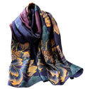 Acotavie Scarfs for Women Dressy Fashion Scarves Long Floral Pattern Scarf Lightweight Sunscreen Shawls - color: C002 Purple