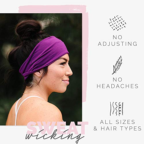 Maven Thread Wide Workout Headbands for Women – Non-Slip Sweatbands for Gym, Running & Yoga - color: Asana
