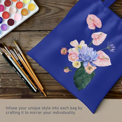 1 Pack Available Premium Canvas Reusable Tote Gift Bags,Made of Natural Canvas with Handle,Work,DIY,Shopping(Navy Blue) - color: C5-navy Blue 1 Pack