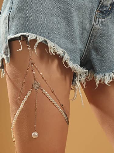 Gold Snake Thigh Chain for Women Snake Pendant Thigh Accessories Beach Boho Style Leg Chain Jewelry Halloween Costume Accessories