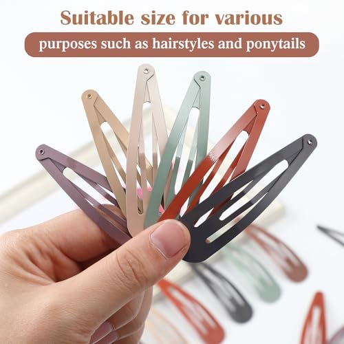 WILLBOND 30 Pieces 3.1 Inch Large Metal Snap Hair Clips Nonslip Barrettes Women Hair Accessories (Six Color) - color: Six Color, style: Minimalist