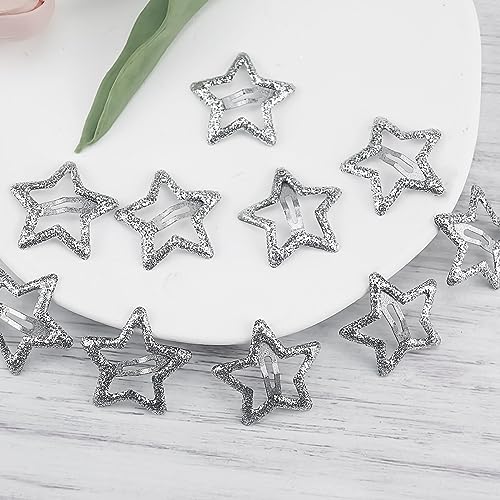 Hair Clip Set, 10Pcs Glitter Star Hair Accessories Y2K Hair Barrettes Non-slip Hollow for Kids Girls Women, Cute Small Hair Clips for Everyday Fashion and Party - color: Style8