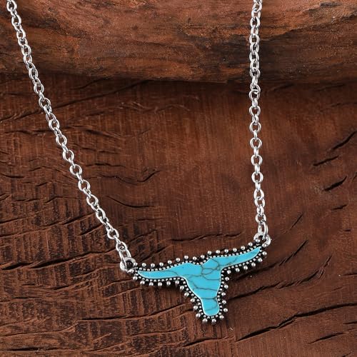 Western Necklaces Set for Women Choker Necklace Cowboy Cowgirl Boho Cow Pendant Necklace Southwest Tribal Adjustable Jewelry Accessories