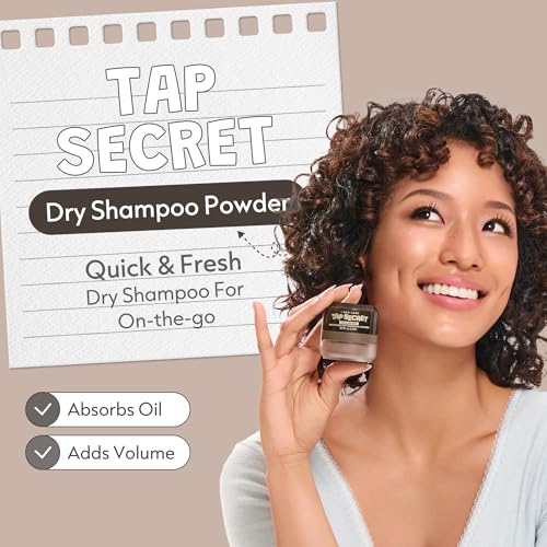 I DEW CARE Tap Secret Mattifying Dry Shampoo Powder - Hydrating Dry Scalp Shampoo for Oily Hair with Biotin & Black Ginseng - Travel Size & Vegan-Friendly Korean Hair Care 0.24oz (Dark Brown V2) - color: Dark Brown, size: 0.24 Ounce (Pack of 1)