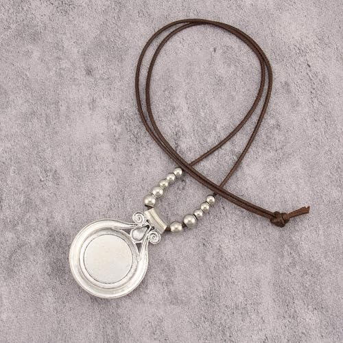Bohemian Necklaces for Women Long Leather Necklace with Large Pendant Chunky Boho Hippie Jewelry Pendant Chocker Necklace - style: Boho Silver Necklace