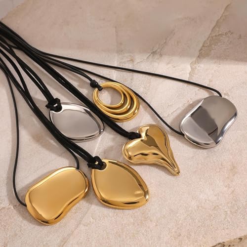 Frodete Statement Necklace for Women Chunky Gold Necklaces Long Pendant Necklace Boho Necklaces Gold Pendant Jewelry Cowboy Chic Style Cowgirl Outfit - color: long necklace
