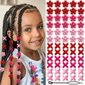 NAISKA 60PCS Pink Hair Beads for Braids Hot Pink Bead Loc Dreadlock Jewelry Multi-style Large Hole Beads Cute Flower Valentine's Day Hair Accessories for Kids Girls - color: Pink & Rose Red & Red