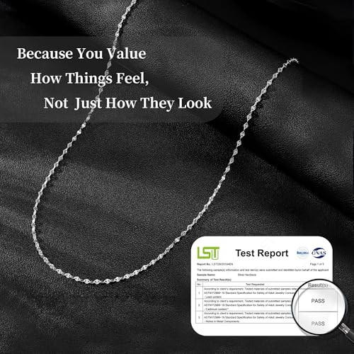 Carffordo 925 Sterling Silver Chain Necklace Link Chain Necklace for Women Simple Dainty 16K Gold Plated Necklace for Women Minimalist Waterproof Silver Necklace Trendy Jewelry Gifts - color: Silver, size: 16 Inches (Women's Choker Length)