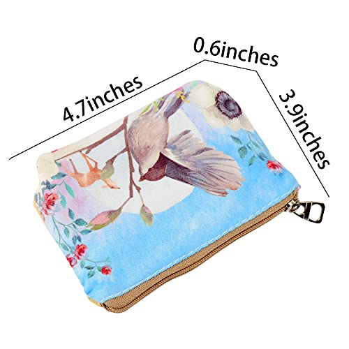 Women and Girls Cute Fashion Coin Purse Wallet Bag Change Pouch Key Holder - color: Birds