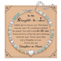 Inspirational Gifts Bracelets for Women: Healing Natural Stone Beaded Bracelets - Mothers Day Birthday Graduation Christmas Gifts for Women Friends Mom Daughter Sister Bestie - color: Amazonite-Daughter in Law