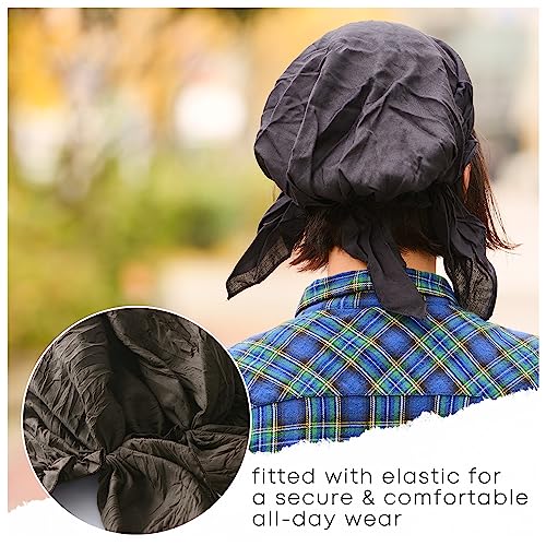 CHARM Pirate Bandana Head Scarf - Balding Hair Cap Headwrap Hat Chemo - color: Dark Gray