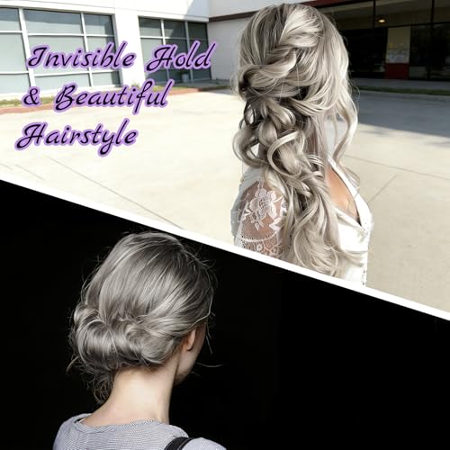 Teenitor 20PCS Spiral Hair Pins, Spiral Bobby Pins Hair Pins for Buns, Hair Twist Spin Pins for Hair, Hair Bun Maker for Women, Girls with 10 Hair Ties, Silver - color: Silver