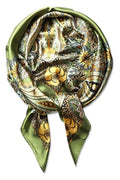 vabovin Satin Head Scarf for Women Silk Like Hair Scarf, 35 x 35 in | Silk Feel Fabric, Hair Wrap for Sleeping, Headscarf and Neck Scarf, Square Bandana Style, Fashion Accessory - color: 040 Olive Green Cashew