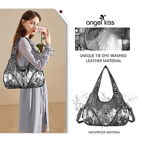 Angelkiss Hobo Purses and handbags for Women Satchel Handbag Women Purses Large Daily Shoulder Bags | Purses - color: Smoky Grey