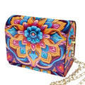 C'eitura Diamond Art Painting Wooden Shoulder Bag, 5D DIY Rhinestone Mandala Floral Chain Purse with Colorful Boho Pattern, Wooden Clutch Handbag Craft Gift - color: SKB207