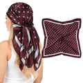 Pistha Head Scarf Bandana for Women, Satin Scarf for Hair, Large Square Silk Bandana Headscarf for Women and Men 35 Inch - style: Dot-red
