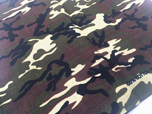 Vamqor 100% Cotton 10 Pack Fine Bandanas - color: Camouflage