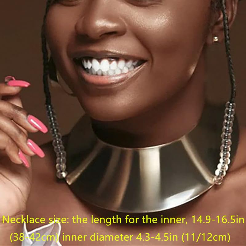 Gold Necklaces for Women Chunky Gold Silver Choker Necklace Statement Egyptian Jewelry for Women Men Gold Costume Jewelry Sets Accessories Gift - color: Chunky Gold Choker