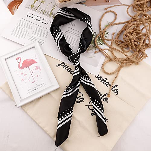 NZKNP Silk-Like Head Scarf - Women's Bandana Wraps - color: 35-black, size: 35"*35"