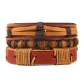 HZMAN Wrap Bracelets Men Women, Hemp Cords Wood Beads Ethnic Tribal Bracelets, Leather Wristbands - style: Wooden bead style 2