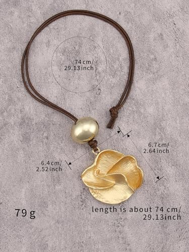 Chunky Necklace for Women Boho Pendant Necklace Statement Western Choker Necklaces for Women Vintage Bohemian Jewelry - style: Large Boho Pendant Necklace