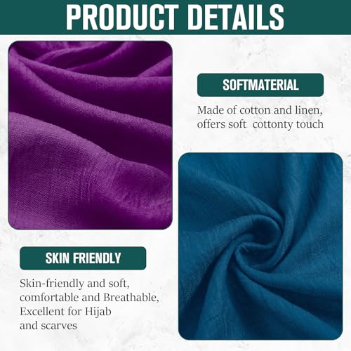 Patelai 9 Pieces Women's Cotton Scarves Lady Light Soft Fashion Solid Scarf Wrap Shawl, Candy Color - color: Classic