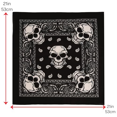 Motique Accessories Skull Bandana - color: Paisley