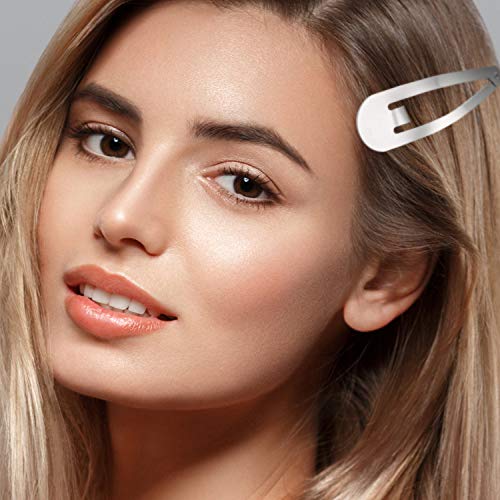 WILLBOND 30 Pieces 3.1 Inch Large Metal Snap Hair Clips Nonslip Barrettes Women Hair Accessories(Silver) - color: Silver, style: Minimalist