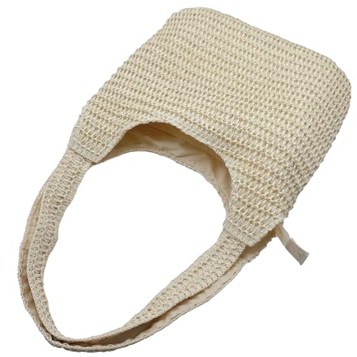 Aphoraeny Straw Beach Bag Buckets Totes Handbag Shoulder Tote Bag Straw Purse Summer Purse Women Summer Handbag - color: C-beige