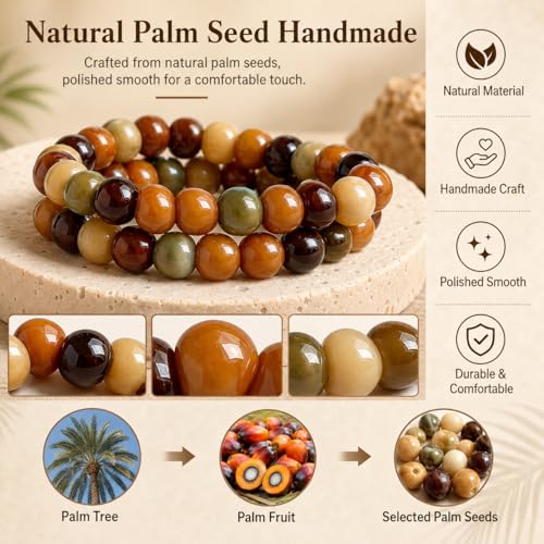 Fidget Bracelet Natural Bodhi Seeds Beaded Bracelets Zen Fidget Stretch Bracelets Alleviate Anxiety Stress Protection Healing Bodhi Jewelry Gifts for Women Men - color: C2:Fidget Bracelet
