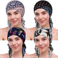 4 Pieces Chemo Headwear for Women, Pre-Tied Head Scarf Cancer Headwear for Hair Loss - color: Multicolor-1