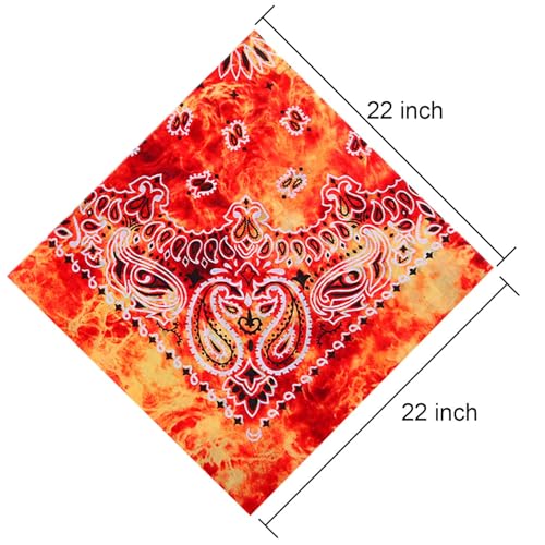 URATOT 12Pcs Paisley Cotton Bandana Printed Head Scarf Set | Rich color options classic paisley printed available for both adults and children with diverse usage scenarios - color: Mixed 12 Colors D