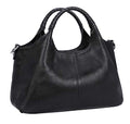 Iswee Genuine Leather Shoulder Bags Purses and Handbags for Women Satchel Designer Cross Body Hobo Medium Size Tote - color: Black