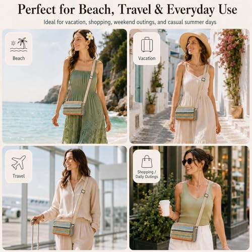 Small Crossbody Bag for Women - color: Bluestripe-horiz