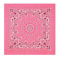 Rothco Trainmen Paisley Bandana 27” x 27” Extra‑Large 100% Cotton Head Wrap Scarf Multi‑Use - color: Pink