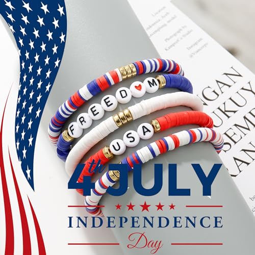 Elegance 11 designs Heishi Beaded Bracelets For Women Polymer Clay Colorful Surfer Stackable Beads Boho Bracelet Summer Beach Jewelry - color: Unite