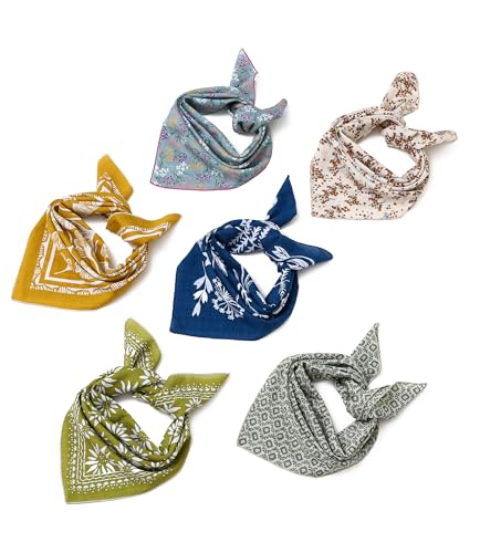 STARWHISPER Multicolored 22''x22'' Cotton Bandana for Women and Men Multi-purpose Headband Hair Scarf Protective Coverage - color: H1