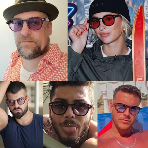 SORVINO Retro Round Sunglasses for Men Women Vintage Unisex Stylish Small Circle Tinted Sun Glasses 46mm - color: Black/Grey