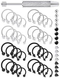 Surgical Stainless Steel 16G Septum Piercing Jewelry Rings Set for Women Men, Hypoallergenic Body Jewelry, Mixed, Pack Daily Party Wear