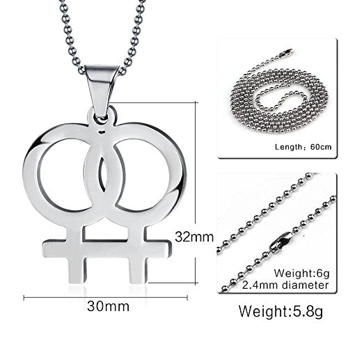 Sisadodo Lesbian Necklace for Women Girls Gay Pride Accessories Lesbian Gifts for Girlfriend Wife Friend for Wedding Birthday Christmas Gifts - size: Woamn