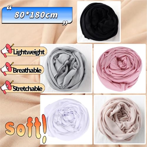 Head Wraps for Black Women, Breathable Headwrap Soft Long Hair Wraps Wide Headscarves for Locs Braids - color: 5pcs-(black,white,light Grey,beige,pink)