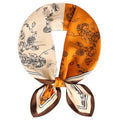 Relang Fashion Silk Satin Head Scarf for Women Hair Bandana Hair Scarf Wrap Neck Scarf for Women 27.5×27.5 inches - color: Apricot and Orange