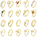 TAMHOO 20 Pcs Adjustable Rings Set for Women - Finger Rings Pack Stackable Rings for Teens- Cute Rings for Teen Girls -in Gold and Silver Tone - color: #3-Golden