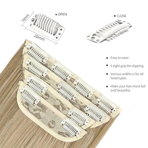 Hair Extensions Straight Clip in Hair Extensions Clip ins - Soft and Thick (20 Inches, 4Pcs, 8AH613#) - color: 8AH613#